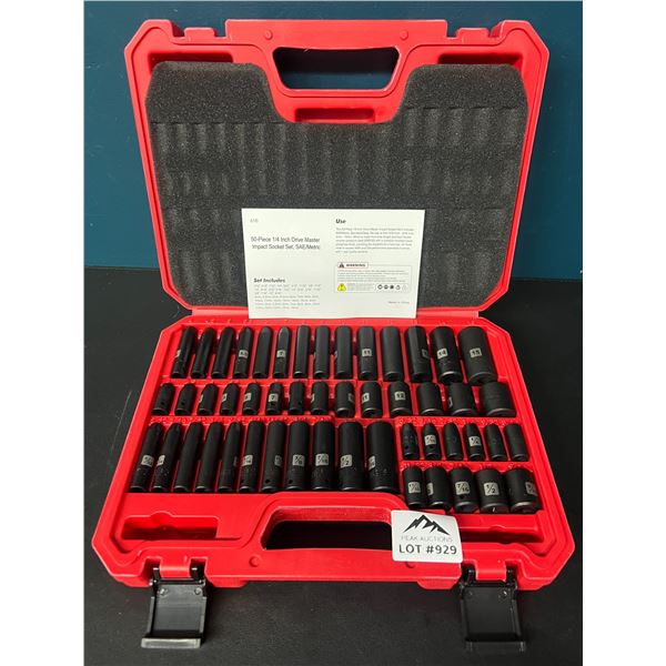 Lot of 1 50PC 1/4inch Drive Master Impact Socket Set