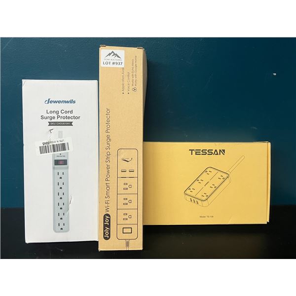Lot of 3 Power Bars/Surge Protectors w/ Multiple Ports