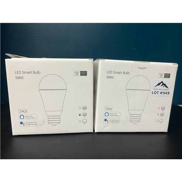 Lot of 2 Packs of LED Smart Bulbs - 2pcs per pack