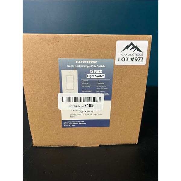 Lot of 1 12pack Electeck Light Switches