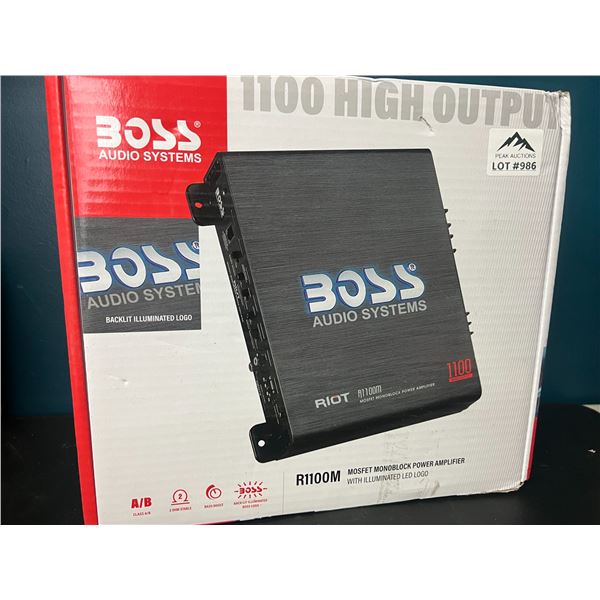 Lot of 1 BOSS Audio R1100M Power Amplifier w/ Illuminated Logo - 1100W High Output