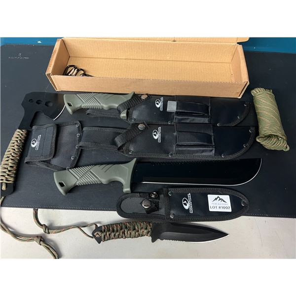 Lot of Mossy Oak Outdoor Gear - Hunting Knives, Axe, & Machetes
