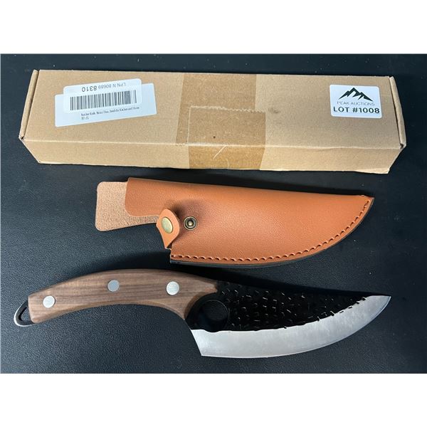 Lot of 1 Damascus Steel Knife w/ Sheath