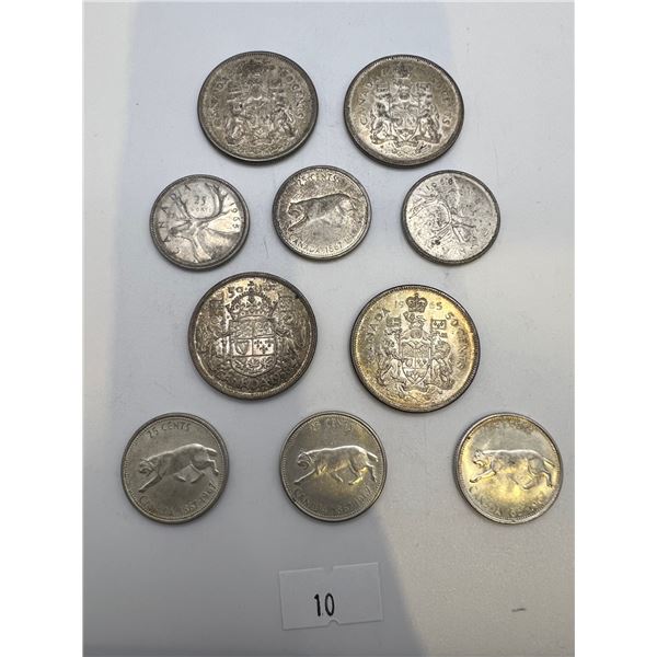 Canadian 80% Silver 50 Cent pieces and Quarters