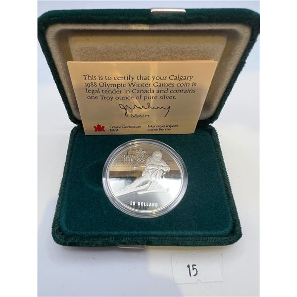 1988 $20 Sterling Silver Calgary Olympics Proof Coin