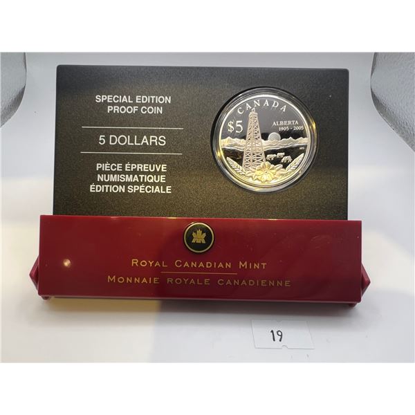 2005 $5 Fine Silver Alberta Centennial Coin