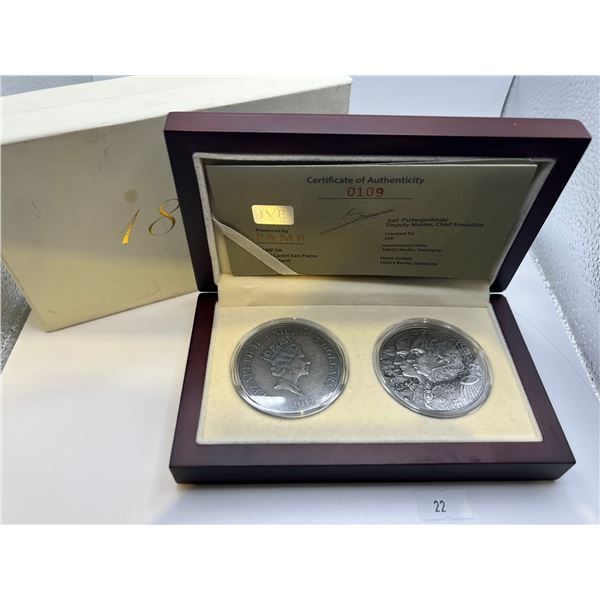 Limited Edition Pure Silver $5 Coins - Set of 2 x 2oz - Major Historical Events: War of 1812