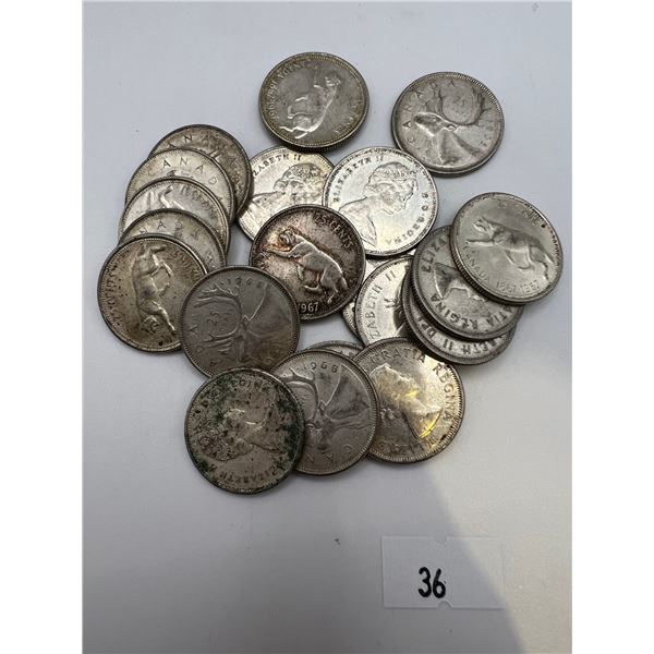 Silver Canadian Quarters 116 grams