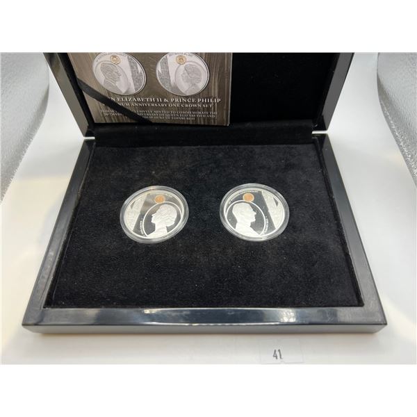 2017 Queen Elizabeth and Prince Phillip 70th Anniversary Sterling Silver Coin Box Set