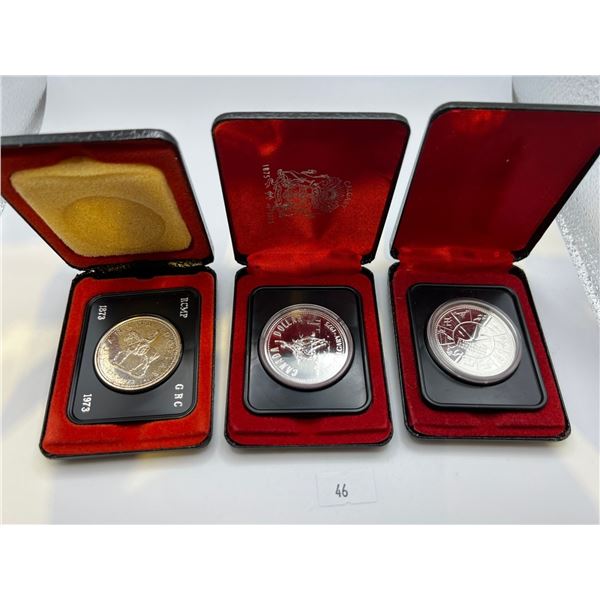 1973,1975,1978 RCM 50% Silver Dollars
