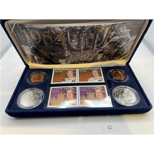 1953 -2003 50th Anniversary of Queen Elizabeth's Coronation Coin & Stamp Set