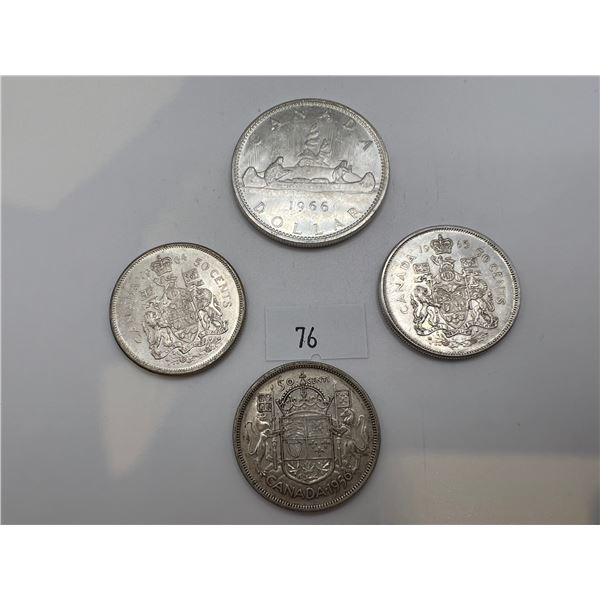 Canada Silver Dollar & 50 Cent Pieces 1956-1966