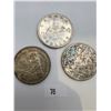 Image 1 : 1950's Canadian Silver Dollars x 3
