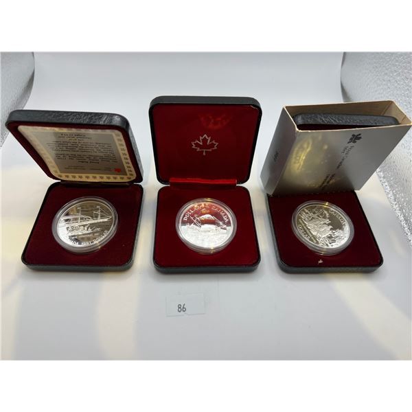1979, 1989,1991 Canada 50% Silver RCM Collector coins