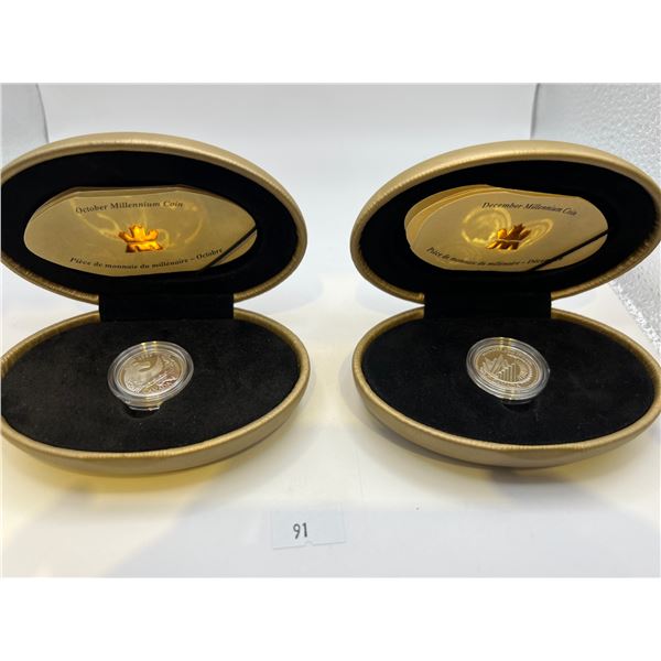 1999 October & December Sterling Silver Quarters