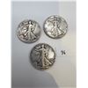 Image 1 : 1941,1943,1945 USA Silver Walking Liberty Half Dollars