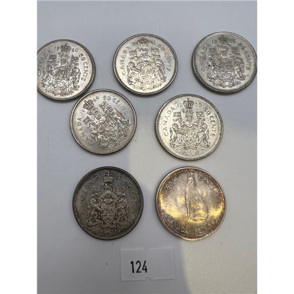 1960's Canadian Silver 50 Cent Pieces