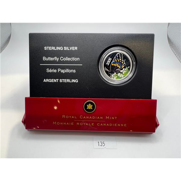 2006 50-Cent Sterling Silver Short Tailed Swallowtail Butterfly Coin