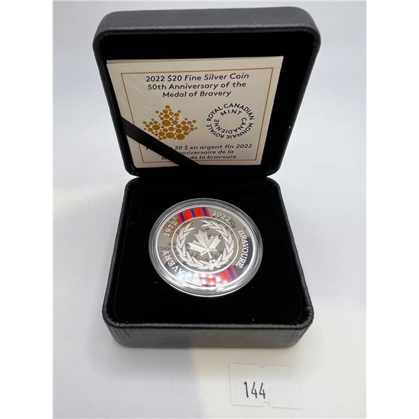 2022 $20 Fine Silver Medal of Bravery Anniversary Coin