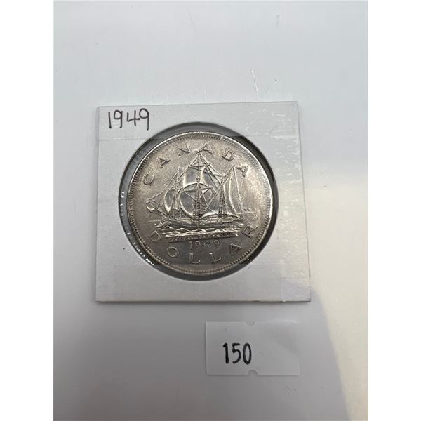 1949 Canadian Silver Dollar AU Grade