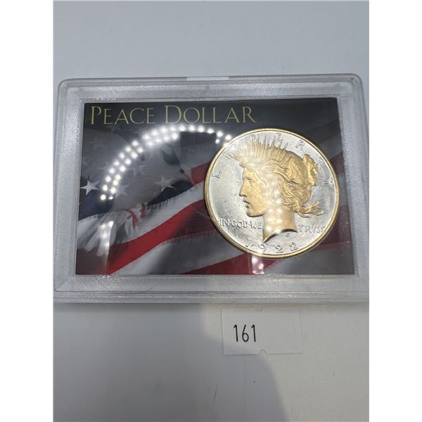 1922 USA Silver & Gold Plated Peace Dollar