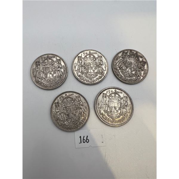 1942-1956 Canada Silver 50 cent Pieces