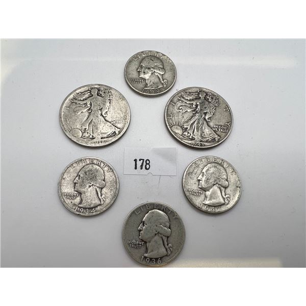 USA Silver Half and Quarter Dollars