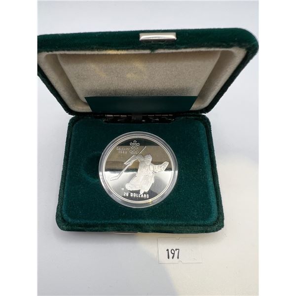 1988 $20 Calgary Olympics Sterling Silver Coin