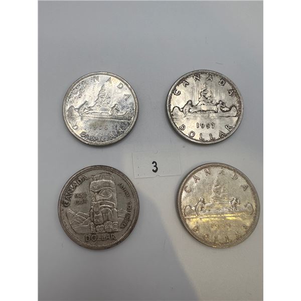 1956-1959 Canadian Silver Dollars
