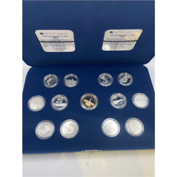 1992 Canada 125th anniversary 13-Coin Streling Silver Proof 25-Cent Set With Loon