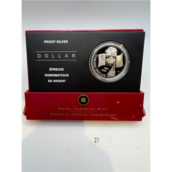 2005 Proof Silver Dollar 40th Anniversary of Canada’s National Flag