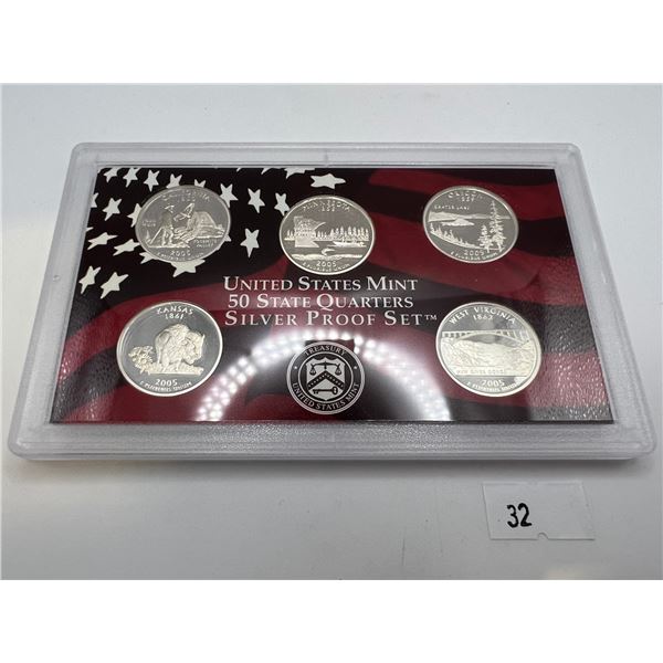 United States Mint 50 State Silver Proof Set- 2005
