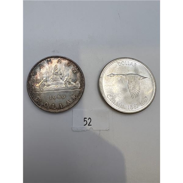 1960 & 1967 Canadian Silver Dollars
