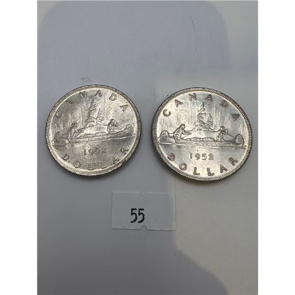1952 Canadian Silver Dollars