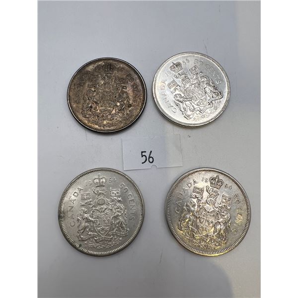 1960's Canadian Silver 50 Cent pieces