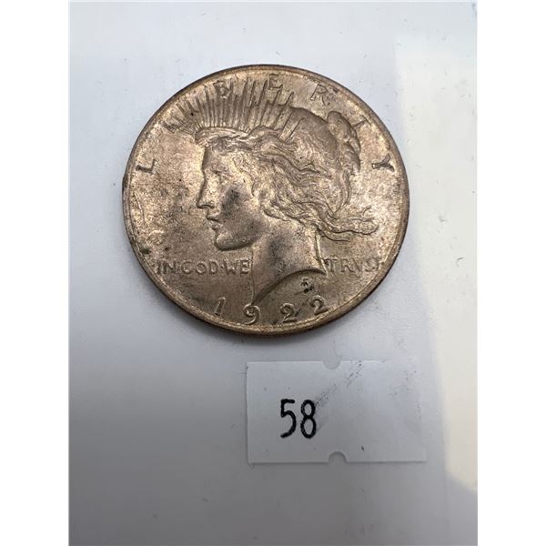 1922 USA Silver Peace Dollar