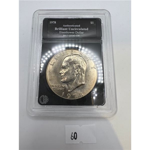 1978 Authentic Brilliant Uncirculated Eisenhower Dollar