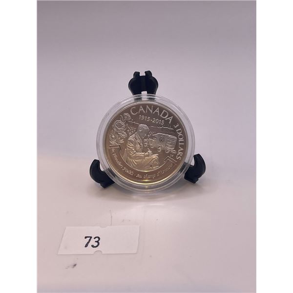 2015 Fine Silver 3 Dollar Flanders Field Coin