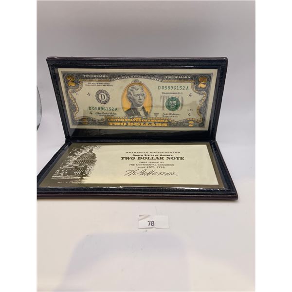 American 2 Dollar Bank Note