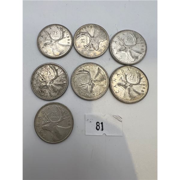 Canadian Silver Quarters 40 grams