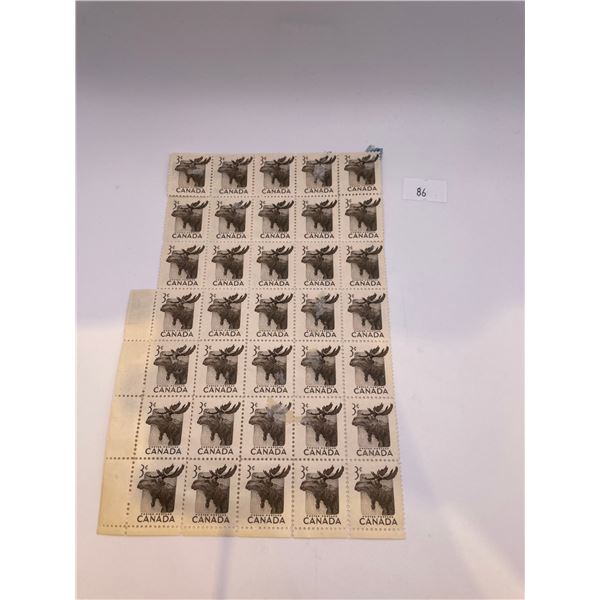 Canada 3 cent stamp sheet