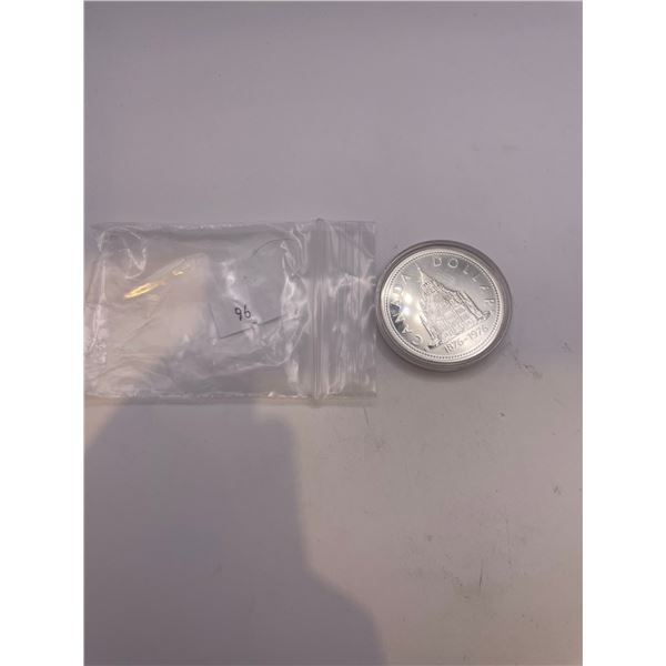 1976 100th Anniv. Library Of Parliament Silver Dollar