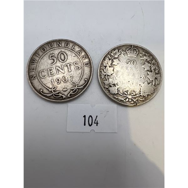 Canadian Sterling Silver 50 Cent Pieces