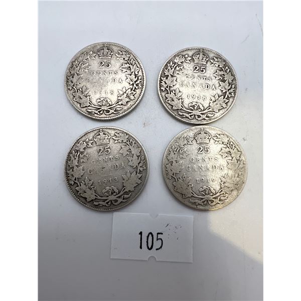 Canadian Sterling Silver Quarters 22 grams Beck Auctions Inc.