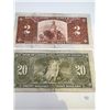 Image 2 : 1937 Canadian $2 & $20 Banknotes