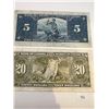 Image 2 : 1937 Canadian $5 & $20 Banknotes