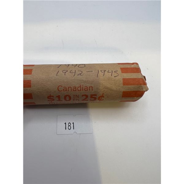 Roll of Canadian Silver Quarters 1940's