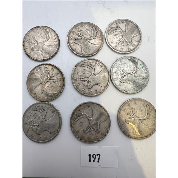 1940's Canadian Silver Quarters