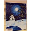 Image 1 : Oil on Canvas snow man picture