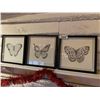 Image 1 : Butterfly Pictures framed lot of 3